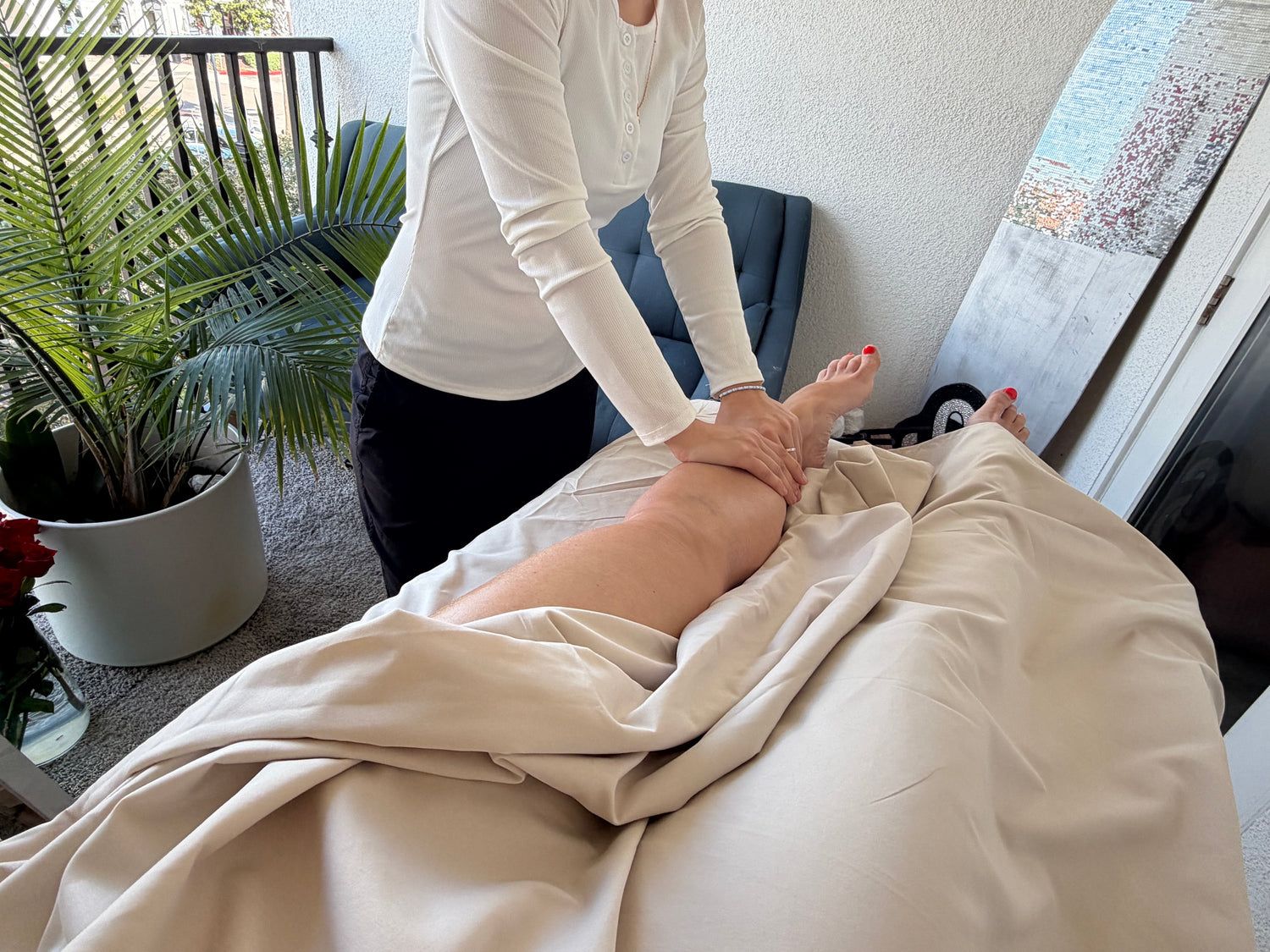 In-home lymphatic massage session in San Diego
