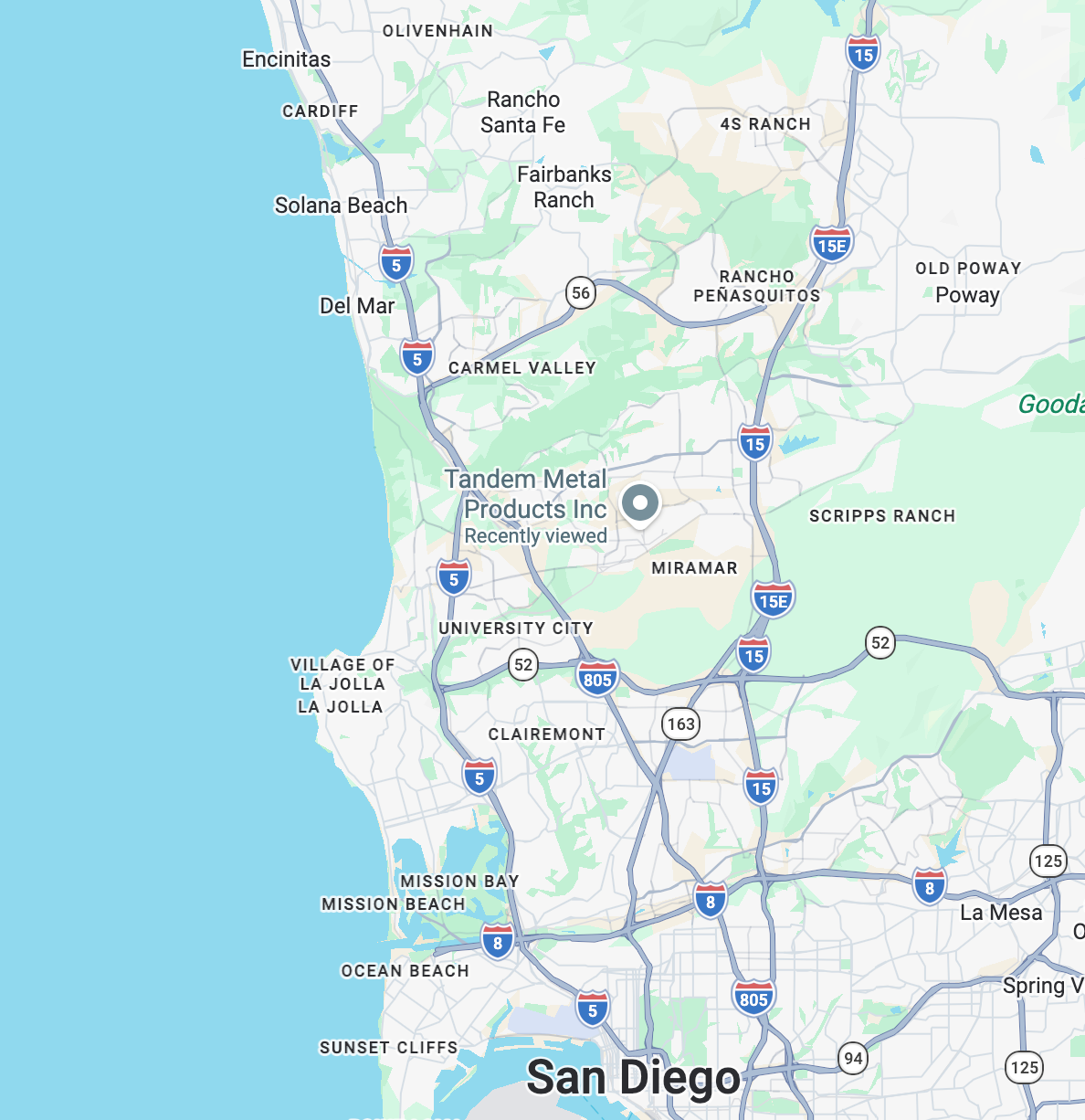 Service areas for mobile lymphatic drainage massage in San Diego